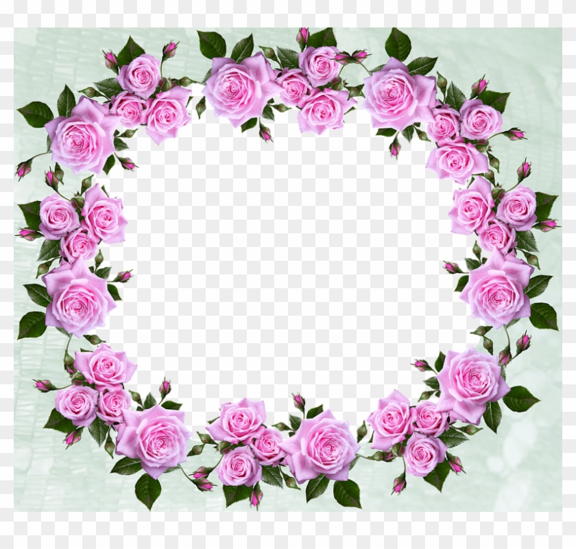 Frame, Border, Roses, Pattern, Decorative - Rose Border Design Png Flower #1296707
