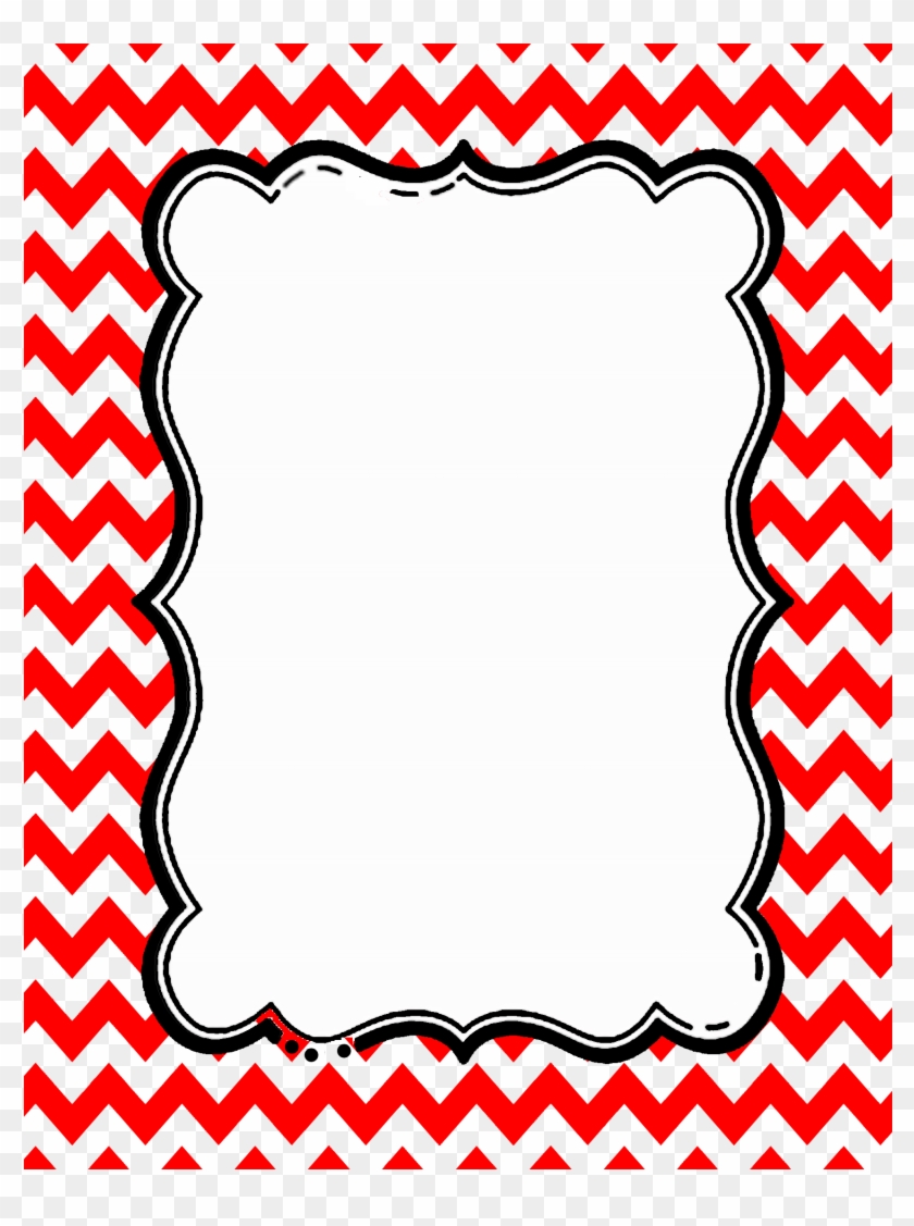 Red - Black And White Chevron Border #1296779