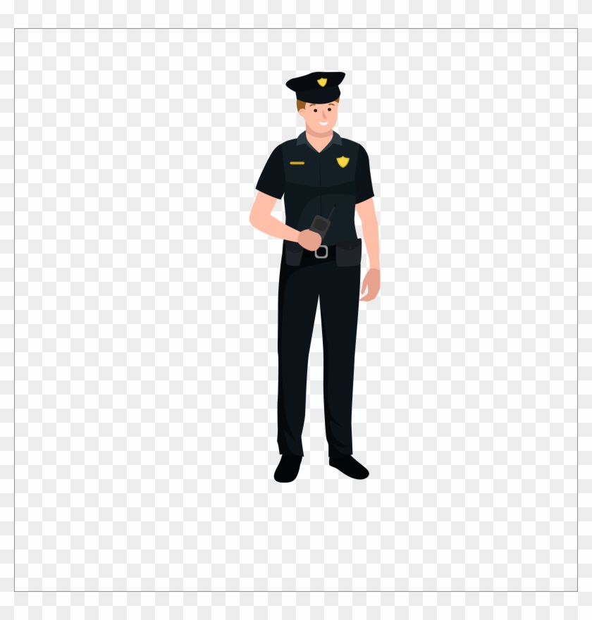 Flat Police 3547*3547 Transprent Png Free Download - Security Guard Man Png #1297247