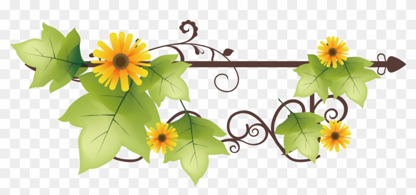 Flower Clip Art - Green Floral Background Png Hd #1297443
