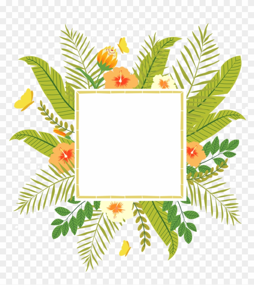 Tropics Flower Clip Art - Tropical Flower Frame Png #1297468