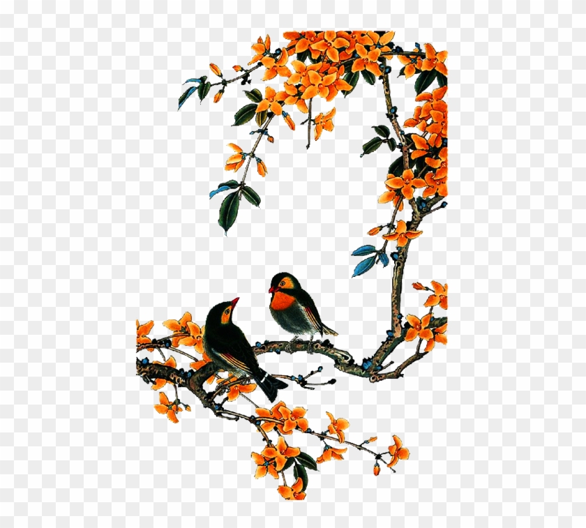 Bird And Flower Painting Chinese Painting China Central - China Bird Tree Painting #1297609