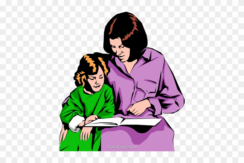 Mother & Daughter Royalty Free Vector Clip Art Illustration - Mother And Daughter Cartoon #1297684