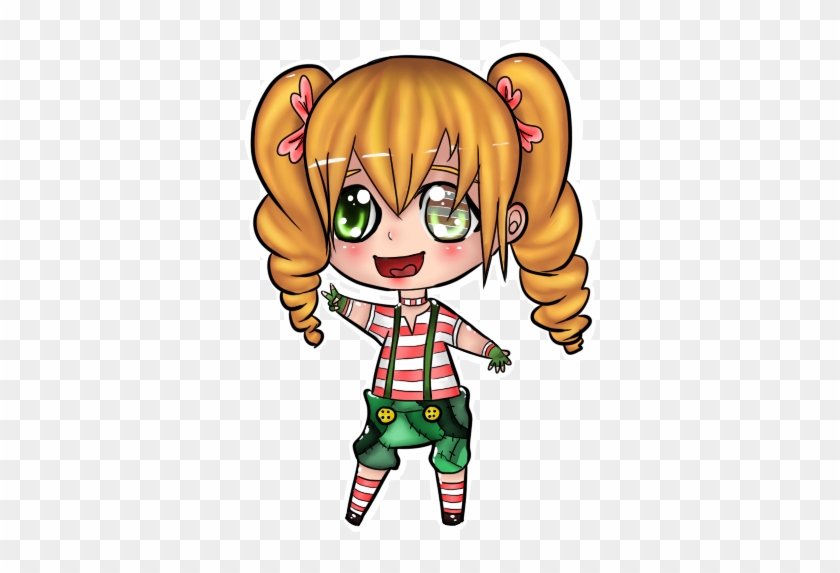Stripey Chibi Girl - Cartoon #1297721