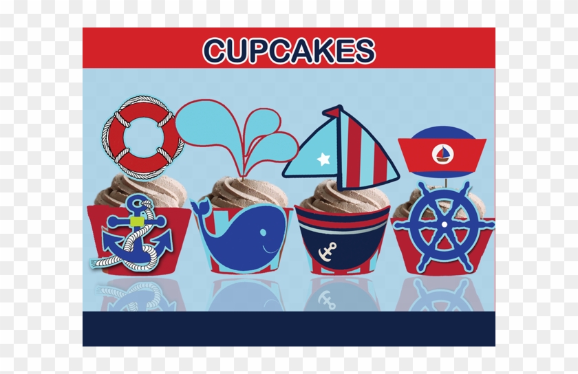 Nautical Baby Shower - Nautical Cupcake Wrappers Printable #1297934