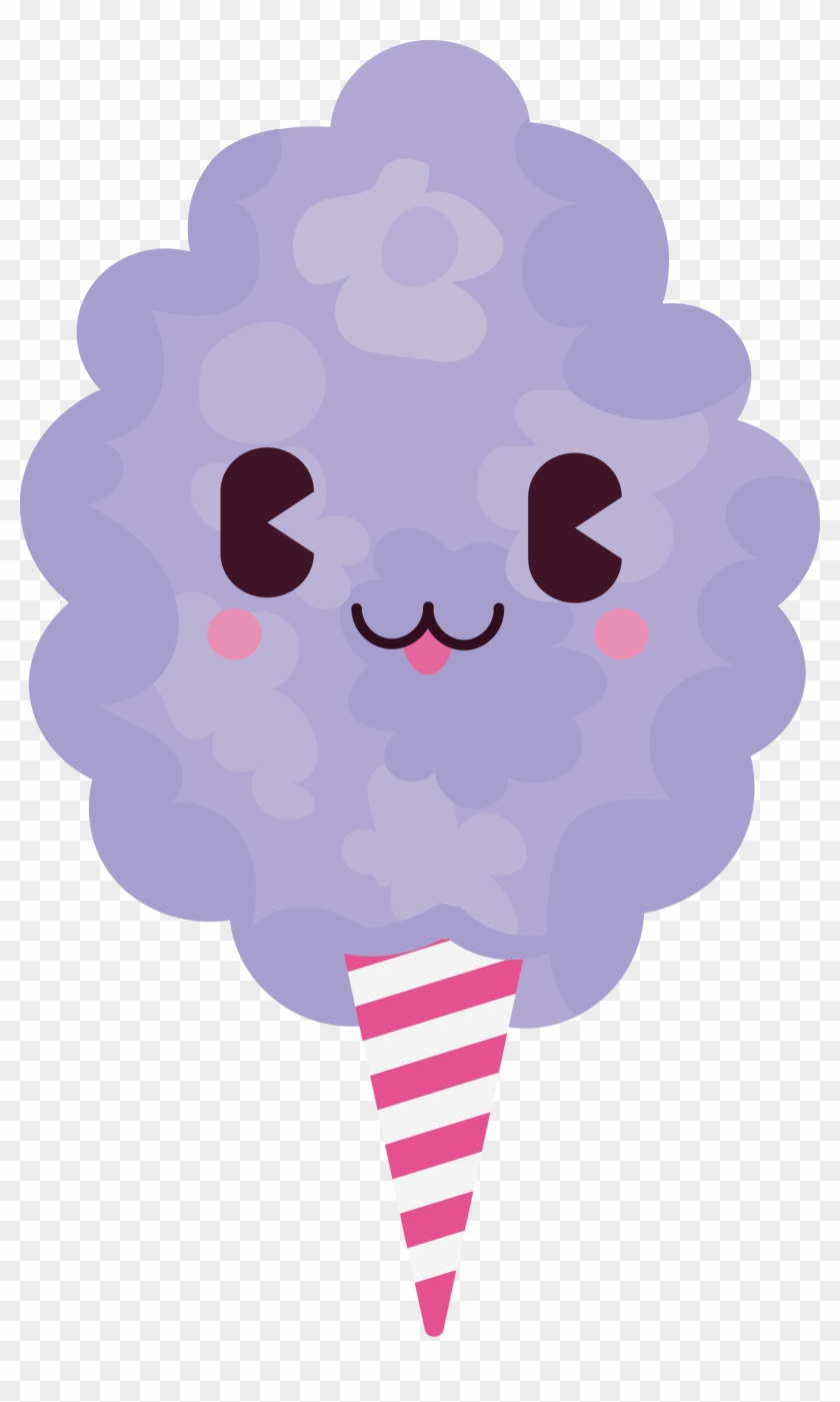 Ice Cream Cotton Candy Lollipop - Cotton Candy #1298305