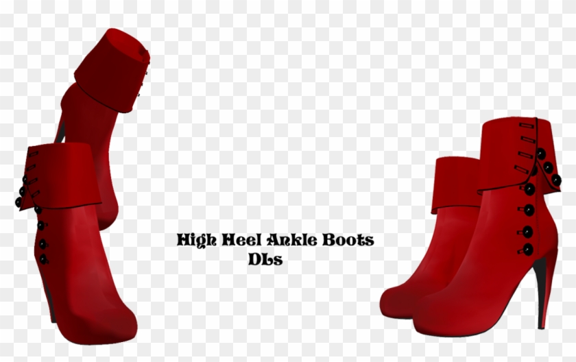 High Heel Ankle Boots Dl By Allena Frost Walker - Mmd Heeled Boots - Free  Transparent PNG Clipart Images Download