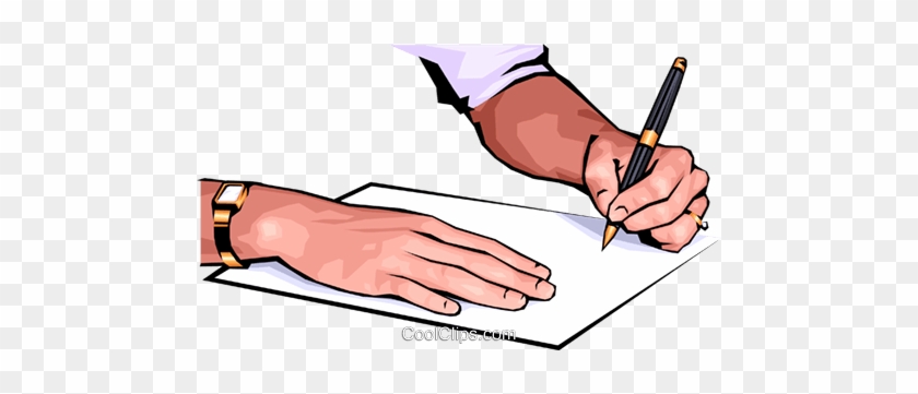 Hands Writing Royalty Free Vector Clip Art Illustration - Person Writing #1298672