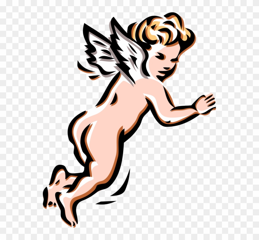 Vector Illustration Of Angelic Spiritual Cherub Angel - Illustration #1298700