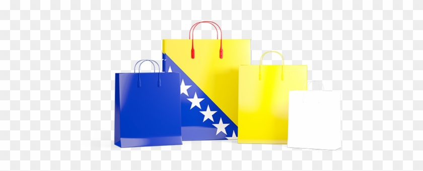 Illustration Of Flag Of Bosnia And Herzegovina - Paper Bag #1299424