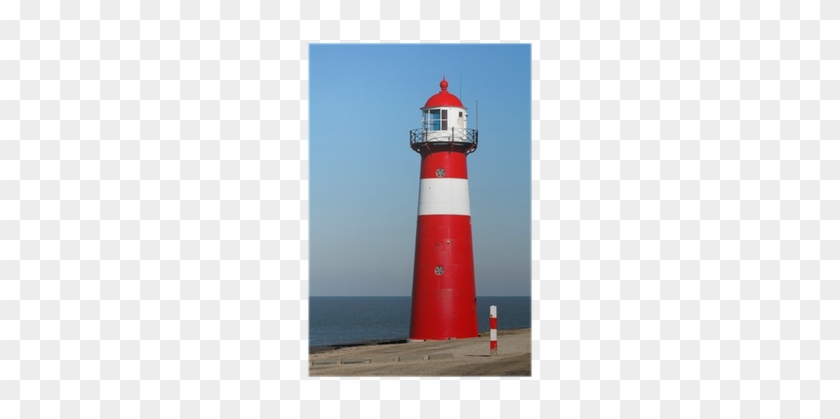 Red Lighthouse In Zeeland, Netherlands Poster • Pixers® - Westkapelle Lighthouse #1299571