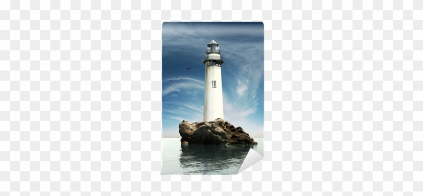 Day View Of A Old Lighthouse On A Rock Island Wall - Lighthouse #1299575