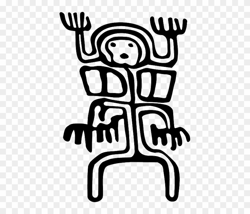 Primitive Petroglyph, Colombia, Ancient, Human, Person, - Arte Rupestre Para Dibujar #1299579