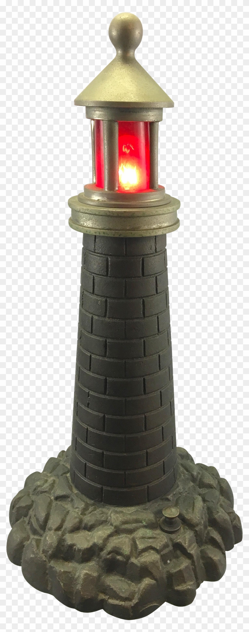 Old Bronze Lighthouse Lamp W Blinking Beacon Light - Lighthouse #1299592