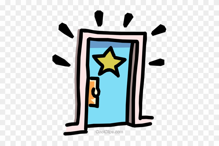 Stars Dressing Room Door Royalty Free Vector Clip Art - School Door Clip Art #1299670