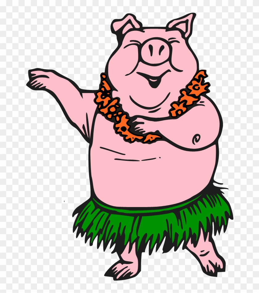 Pig Hula Dance Art - Coloring Book #1299731