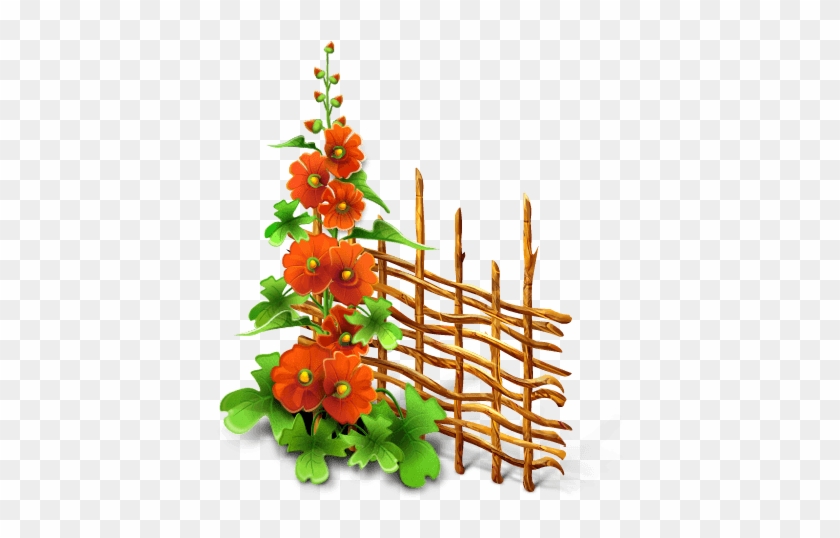 Flowers On A Fence Icon, Png Clipart Image - Flowers In Png Format #1299980