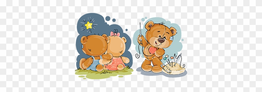 Clip Art Illustration For Greeting Card With Teddy - Teddy Bear Cartoon Drawing Vector #1299984