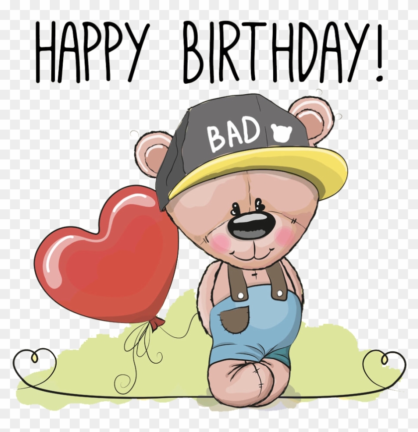 Bear Birthday Greeting Card Clip Art - Teddy Bear #1299985
