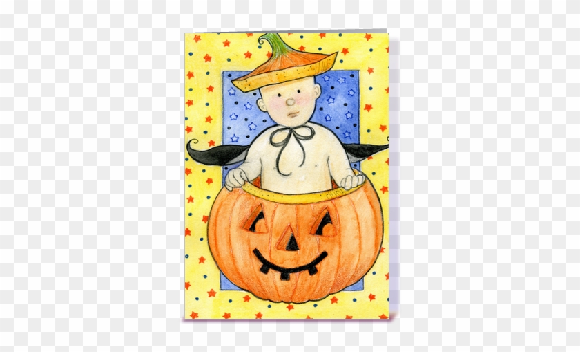 Pumpkin Baby First Halloween Greeting Card By The Art - Pumpkin Baby Halloween Card #1299997