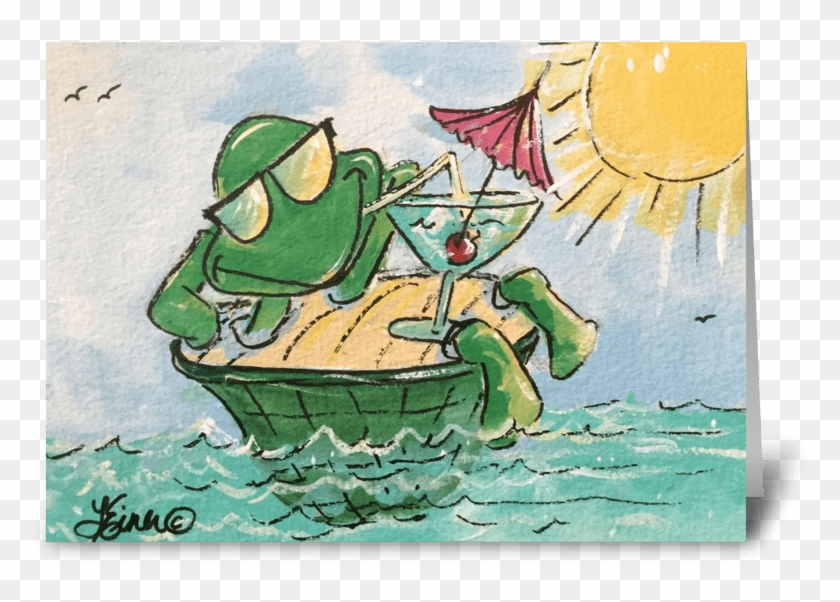 Dip Your Toes Greeting Card - Dragon Boat #1300015