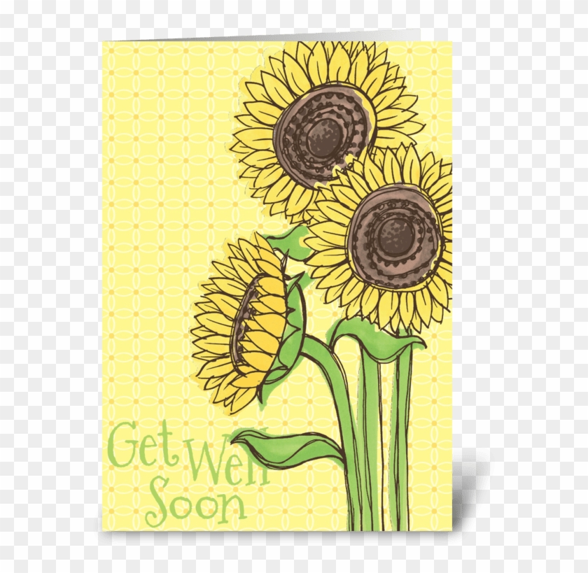 Get Well Soon Sunflower Greeting Card - Canvas Kudos Decorative Sign, Get Well Sunflowers #1300046