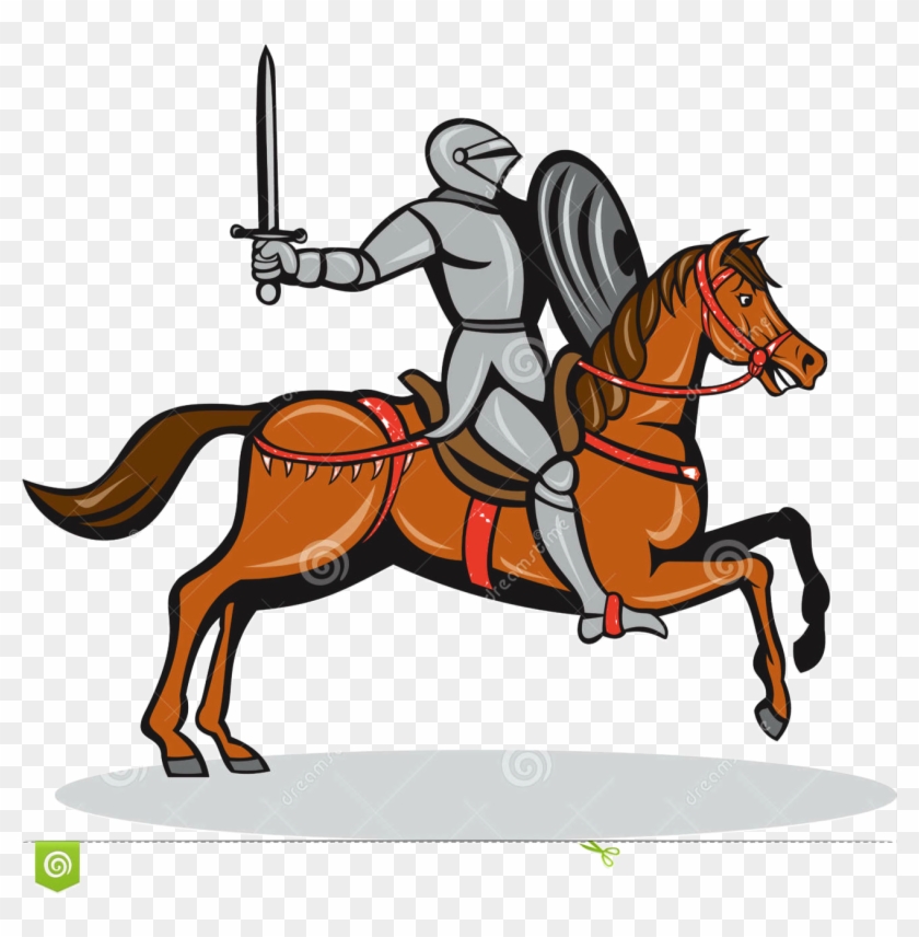 Knight On A Horse Cartoon #1300094