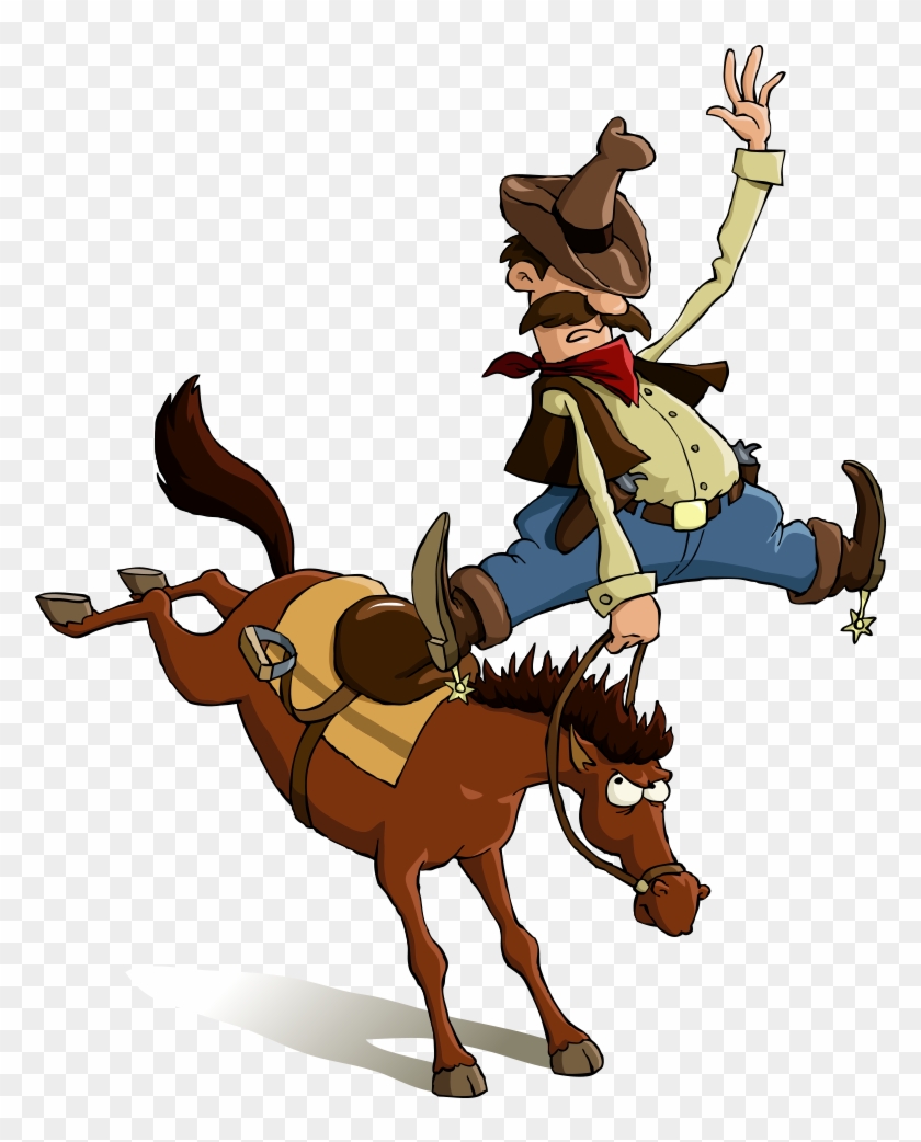 Horse Cowboy Cartoon Equestrianism - Cartoon Cowboy On Horse #1300095