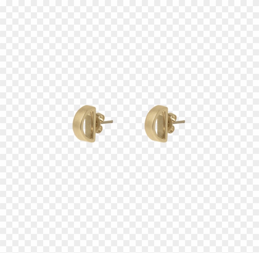 Cut Out Half Circle Studs In Brass - Brass #1300161