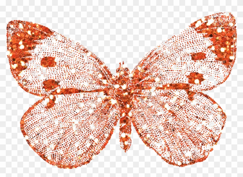 Glitter Orange Butte - Orange Butterfly With Glitter #1300220