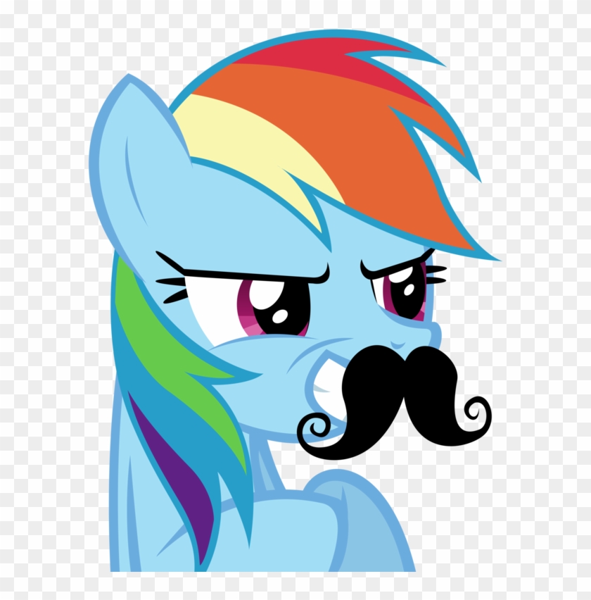 Mustache By Coolez - Rainbow Dash With Mustache #1300492