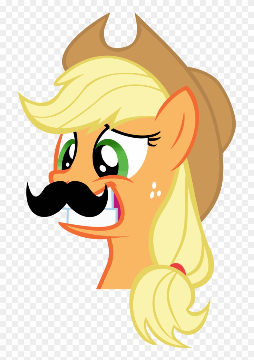 Mustache Attack Applejack By Triox404 - Cartoon #1300507