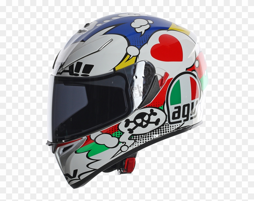 Agv K-3 Sv Comic Helmet-blue-red-black-white-ml #1300747