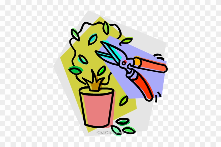 Pruning A Potted Plant Royalty Free Vector Clip Art - Illustration #1300812