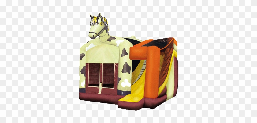 Cartoon Horse Bounce House & Slide Combo - Inflatable #1300842