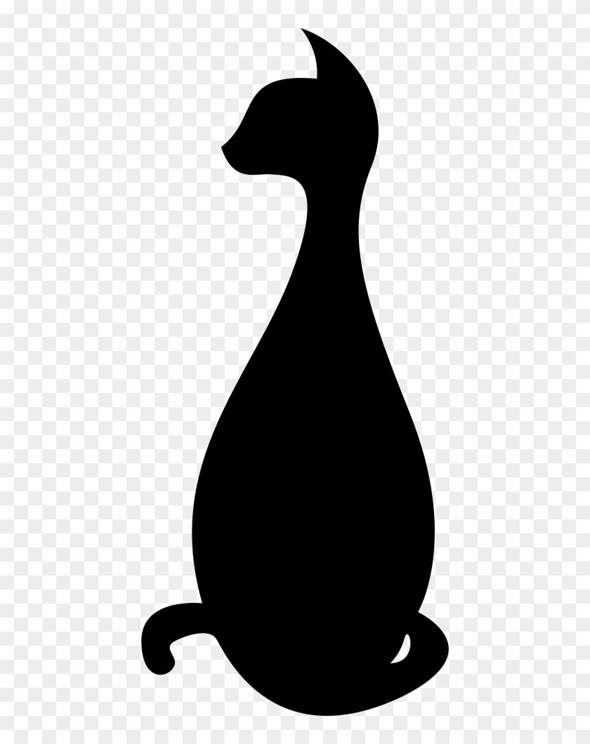 Sitting Black Cat Silhouette Svg Png Icon Free Download - Sitting Cat Silhouette Png #1301045