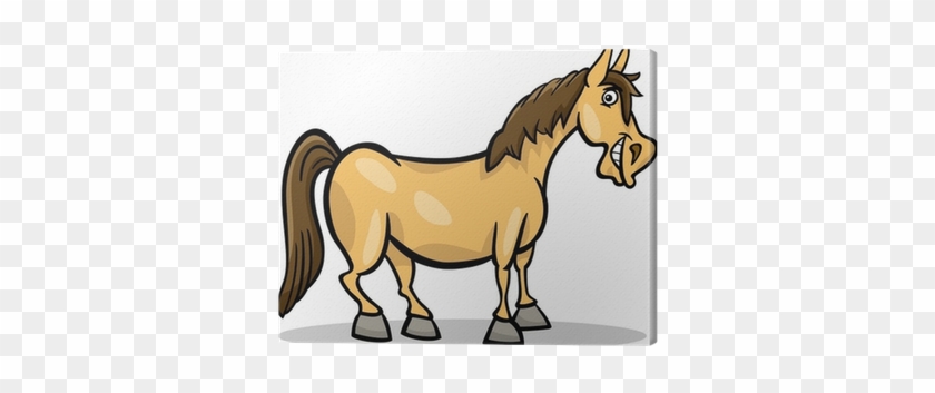 Cuadro En Lienzo Caballo De Granja De Dibujos Animados - Cute Horses & Ponies Coloring Pages #1301114