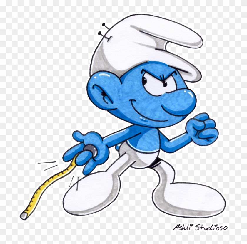 The Amazing Tailor Smurf By Kiss The Iconist - Cartoon #1301367