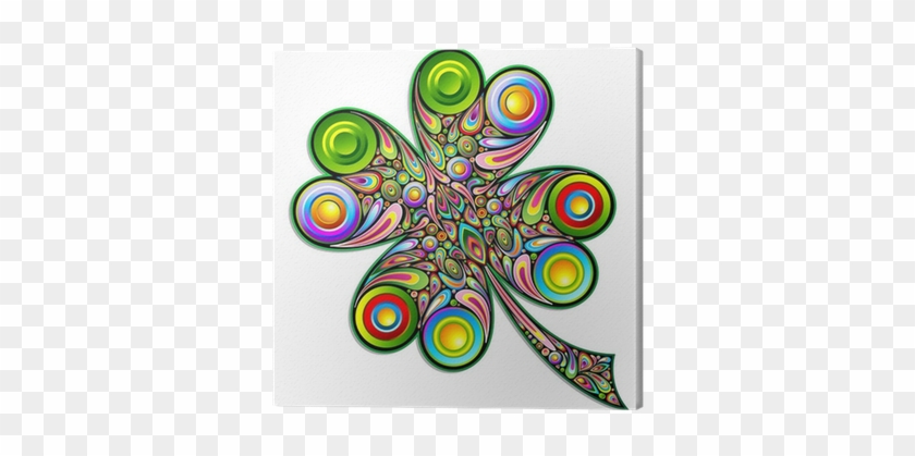 Shamrock Clover Psychedelic Art Design-quadrifoglio - Painting #1301606