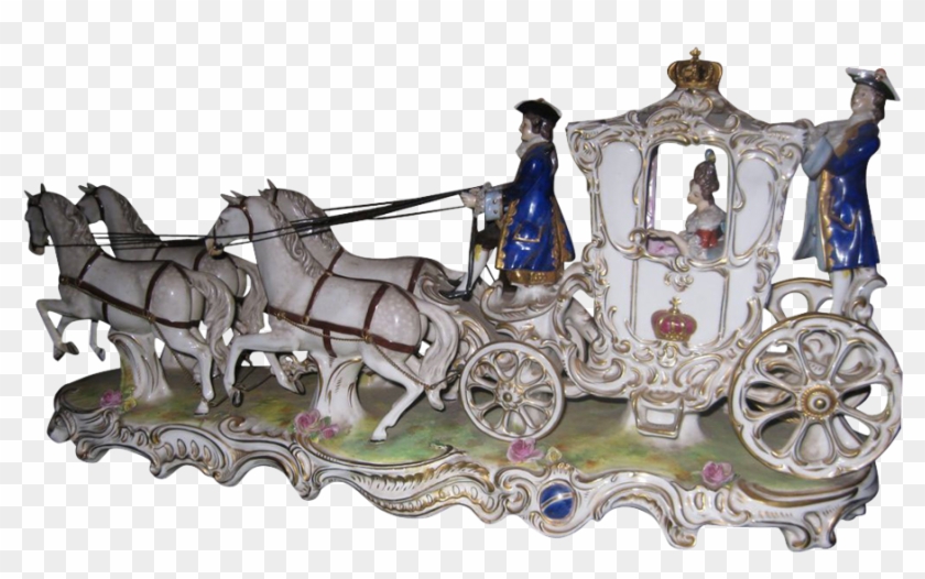 Antique German Volkstedt Porcelain Royal Coach Figurine - Carriage #1301608