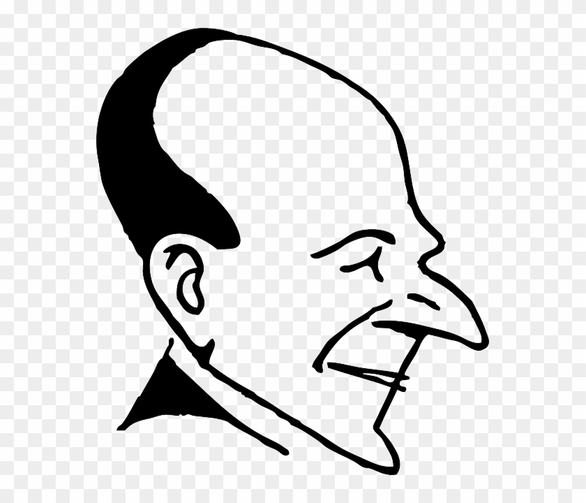 Forehead Head, Man, Portrait, Face, Big, Caricature, - Clipart Forehead #1301851
