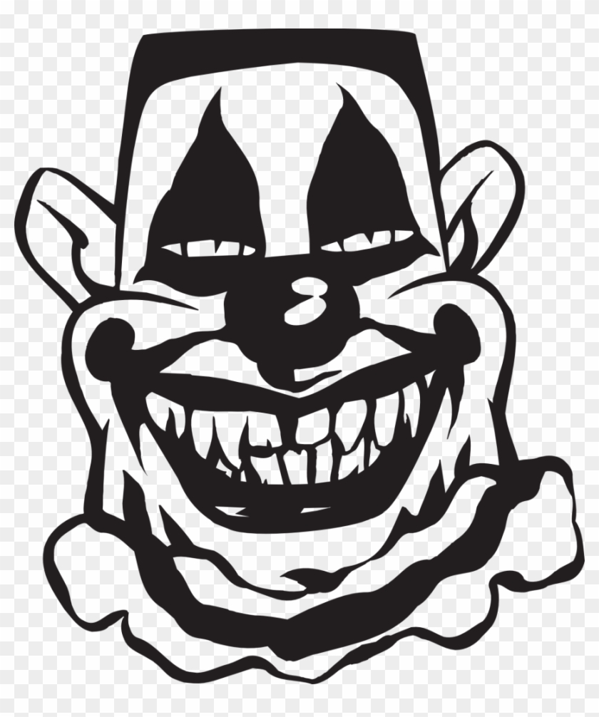 Payaso Macabro - Scary Clown Clipart Black And White #1301871