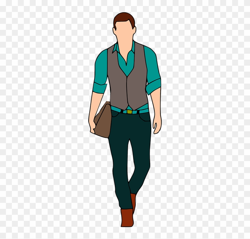 Cartoon Person Walking 8, Buy Clip Art - Fashion Man Vector Png #1302691