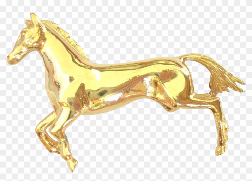 Vintage Gold Horse Pin - Mustang Horse #1302805