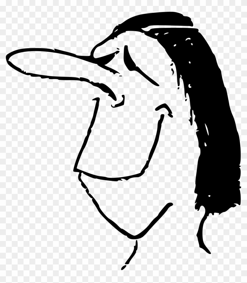 Cartoon Head 54 - Clipart Nose Cartoon Black And White #1302890