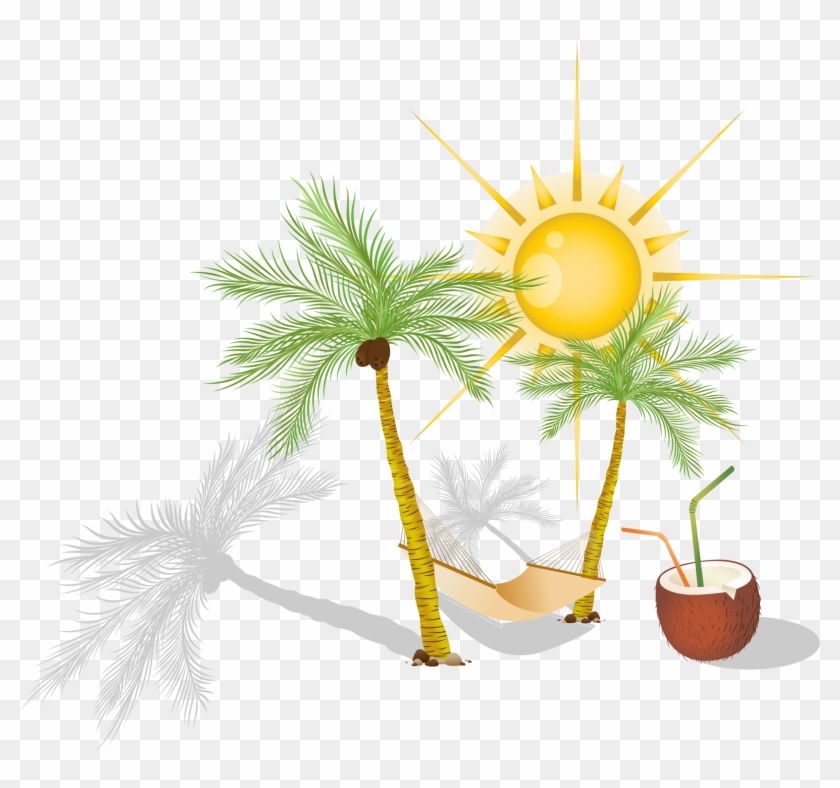 Hammock Arecaceae Clip Art - Vacation Time Shower Curtain #1302944