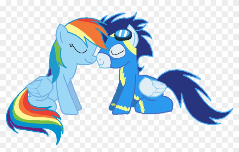 My Little Pony Rainbow Dash And Soarin Kiss - Rainbow Dash And Soarin Ship #1303046
