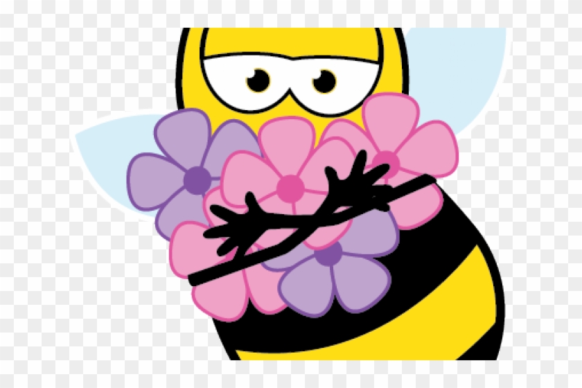 Bumble Bee Clipart - Flower And Bee Clipart #1303072