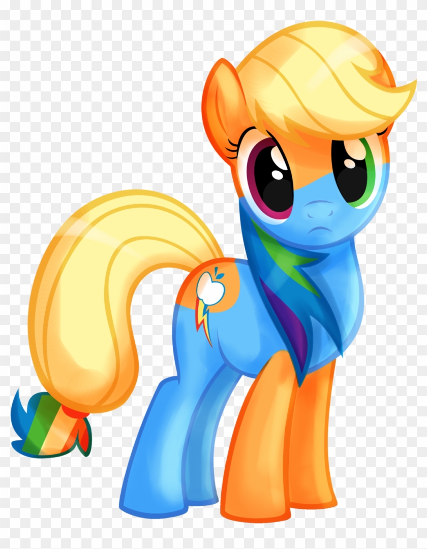 Goldennove, Cute, Fusion, Looking At You, Rainbow Dash, - Apple Dash My Little Pony #1303168