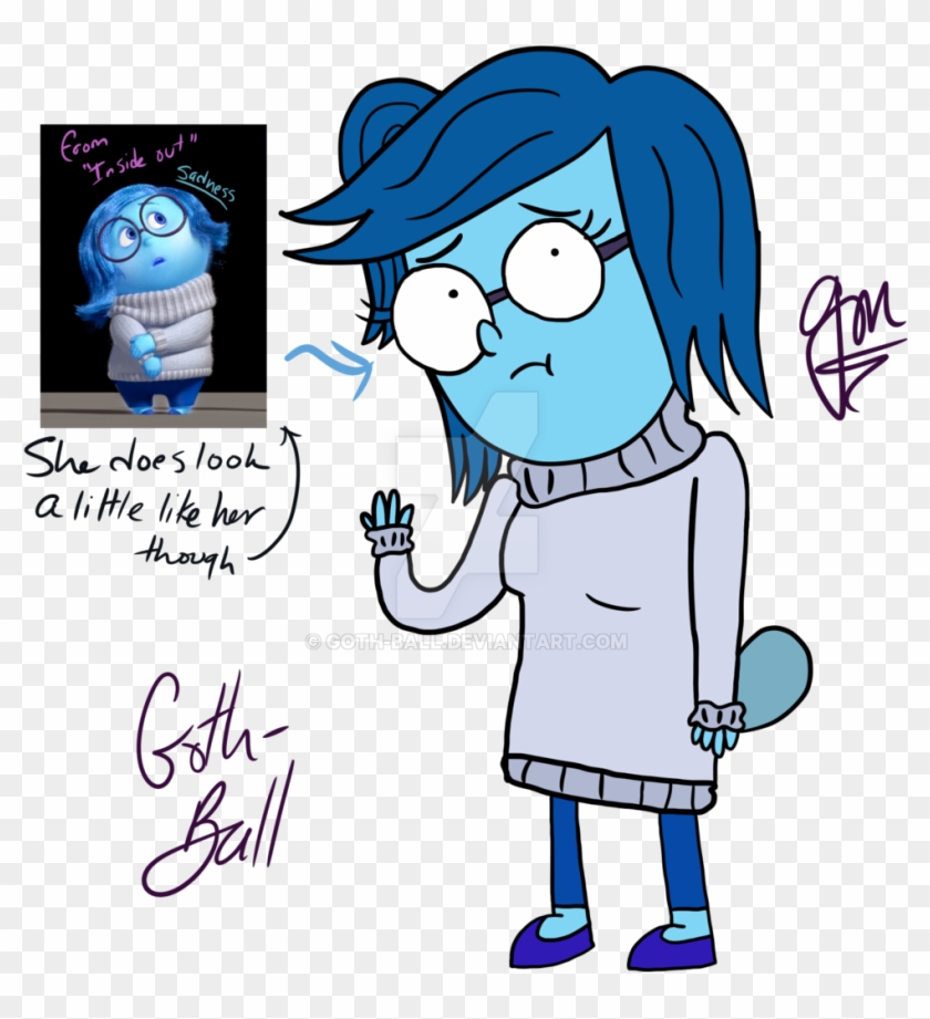 Eileen As Sadness By Lazy-gal - Regular Show Inside Out #1303235